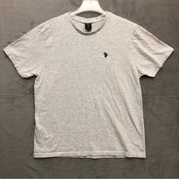 U.S. Polo Assn. Men’s Heathered Crew Neck Grey Medium - Picture 1 of 7
